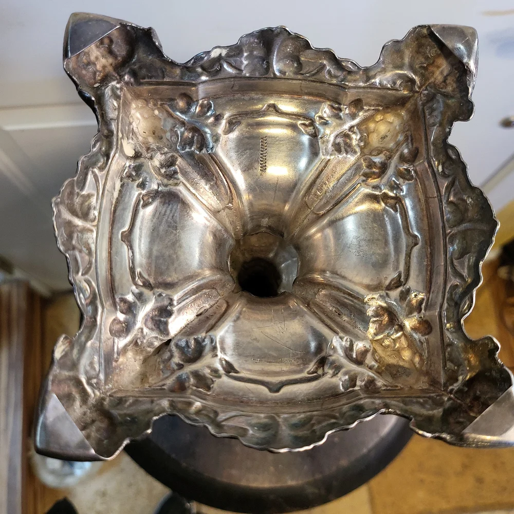 Pair of Russian Repousse Silver Plate Candlesticks by Warszawa Norblin 19th Cent - Picture 9 of 11